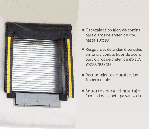 Proveen un ambiente hermético entre la caja del camión y el almacén, logrando un ambiente aislado del exterior durante las maniobras de carga y descarga, en caso de lluvia, permiten trabajar sin interrupción.